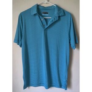 PGA‎ Tour Polo Men's UV Sun Protection Short Sleeve Blue Striped Size Small